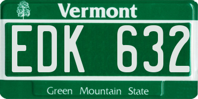 VT license plate EDK632
