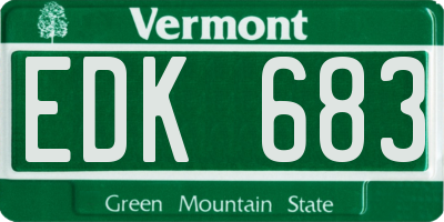 VT license plate EDK683