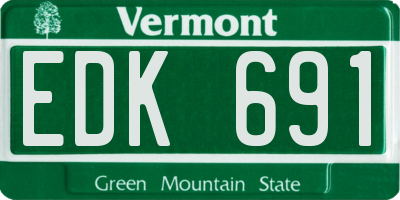 VT license plate EDK691