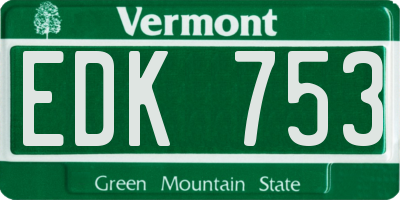 VT license plate EDK753
