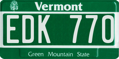 VT license plate EDK770