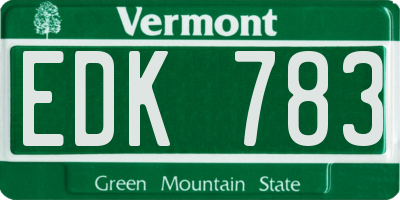 VT license plate EDK783