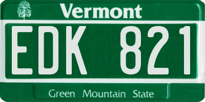 VT license plate EDK821