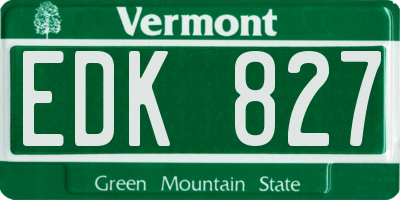 VT license plate EDK827