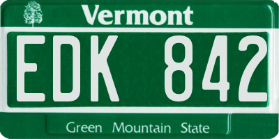 VT license plate EDK842