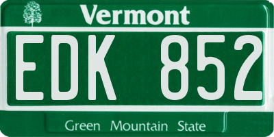 VT license plate EDK852