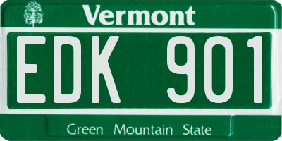 VT license plate EDK901