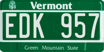VT license plate EDK957