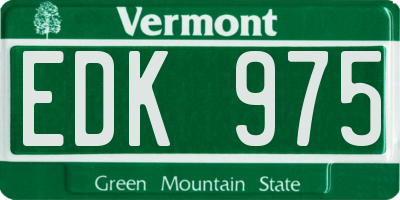 VT license plate EDK975