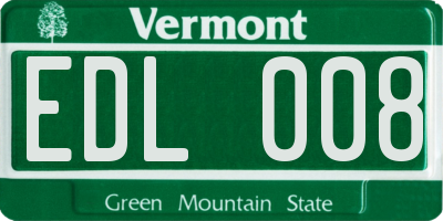 VT license plate EDL008