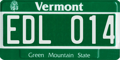 VT license plate EDL014