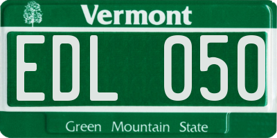 VT license plate EDL050