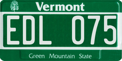 VT license plate EDL075