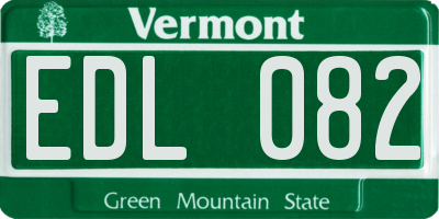 VT license plate EDL082