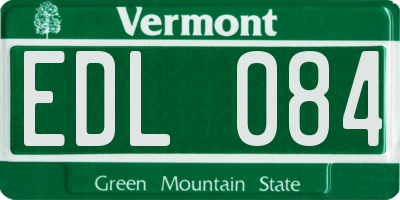 VT license plate EDL084