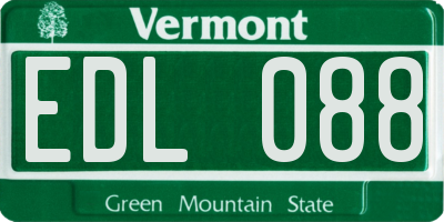 VT license plate EDL088