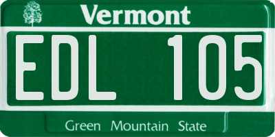 VT license plate EDL105