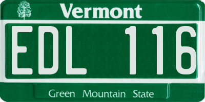 VT license plate EDL116