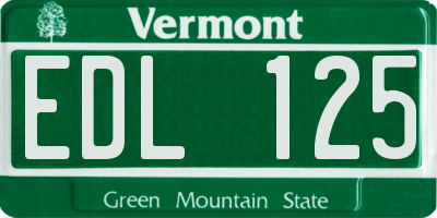 VT license plate EDL125