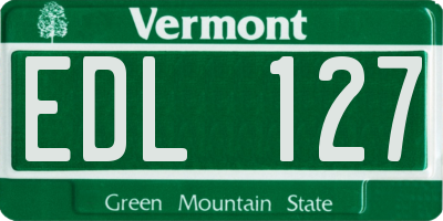 VT license plate EDL127