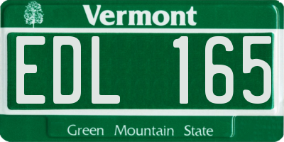 VT license plate EDL165