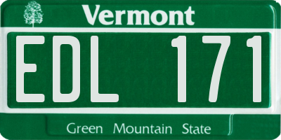 VT license plate EDL171
