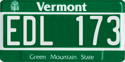 VT license plate EDL173