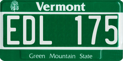 VT license plate EDL175