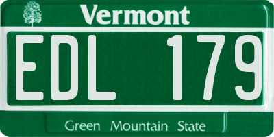 VT license plate EDL179