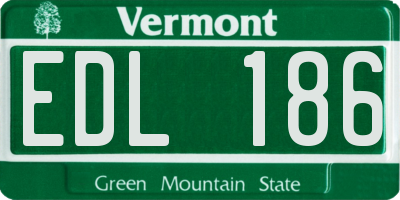 VT license plate EDL186