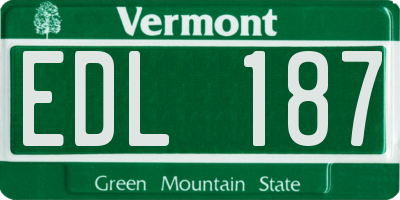 VT license plate EDL187
