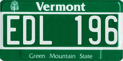 VT license plate EDL196