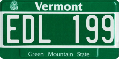 VT license plate EDL199