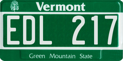 VT license plate EDL217