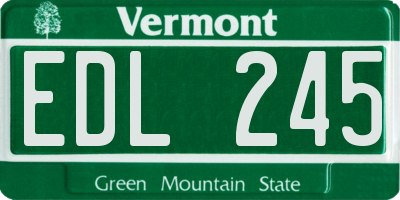 VT license plate EDL245
