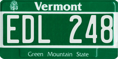 VT license plate EDL248
