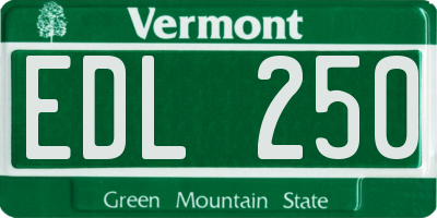 VT license plate EDL250