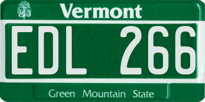 VT license plate EDL266