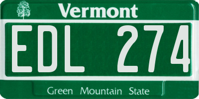 VT license plate EDL274