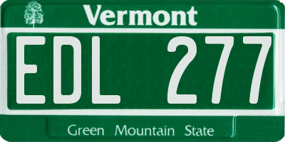 VT license plate EDL277