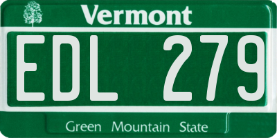 VT license plate EDL279