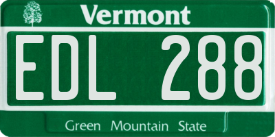 VT license plate EDL288