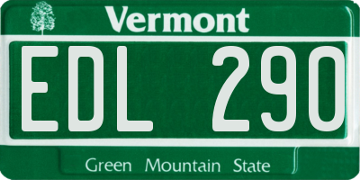 VT license plate EDL290