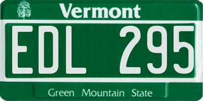 VT license plate EDL295