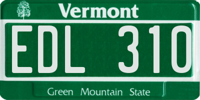 VT license plate EDL310