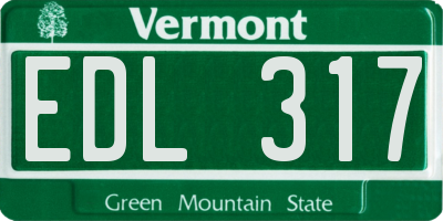 VT license plate EDL317
