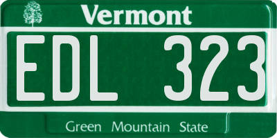 VT license plate EDL323