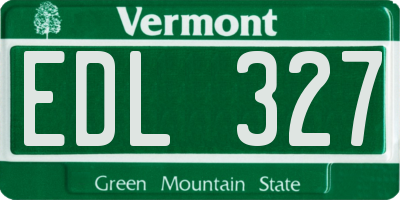 VT license plate EDL327