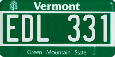 VT license plate EDL331
