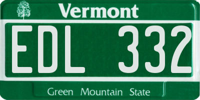 VT license plate EDL332